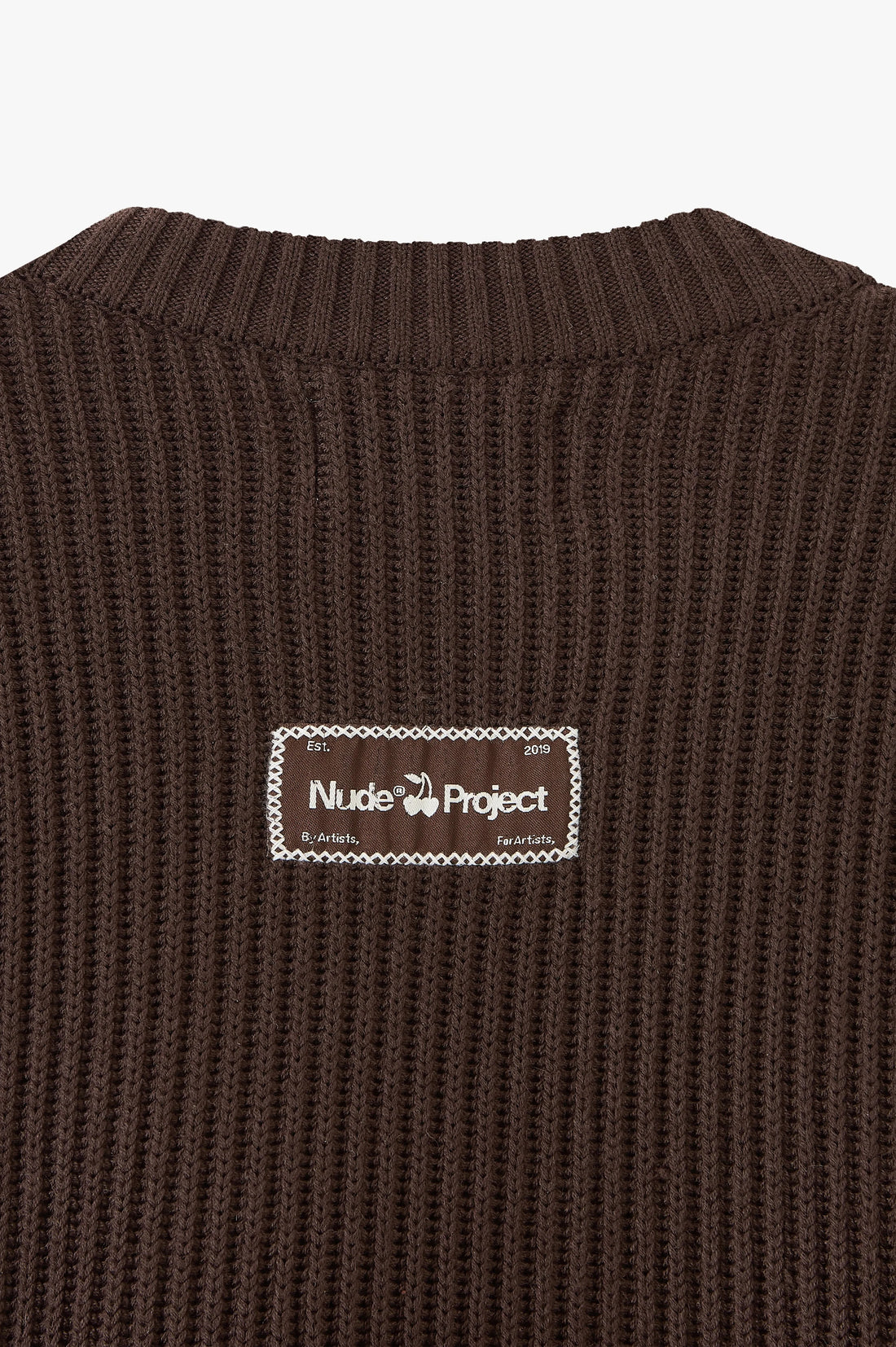 Wavy Knit Sweater Brown
