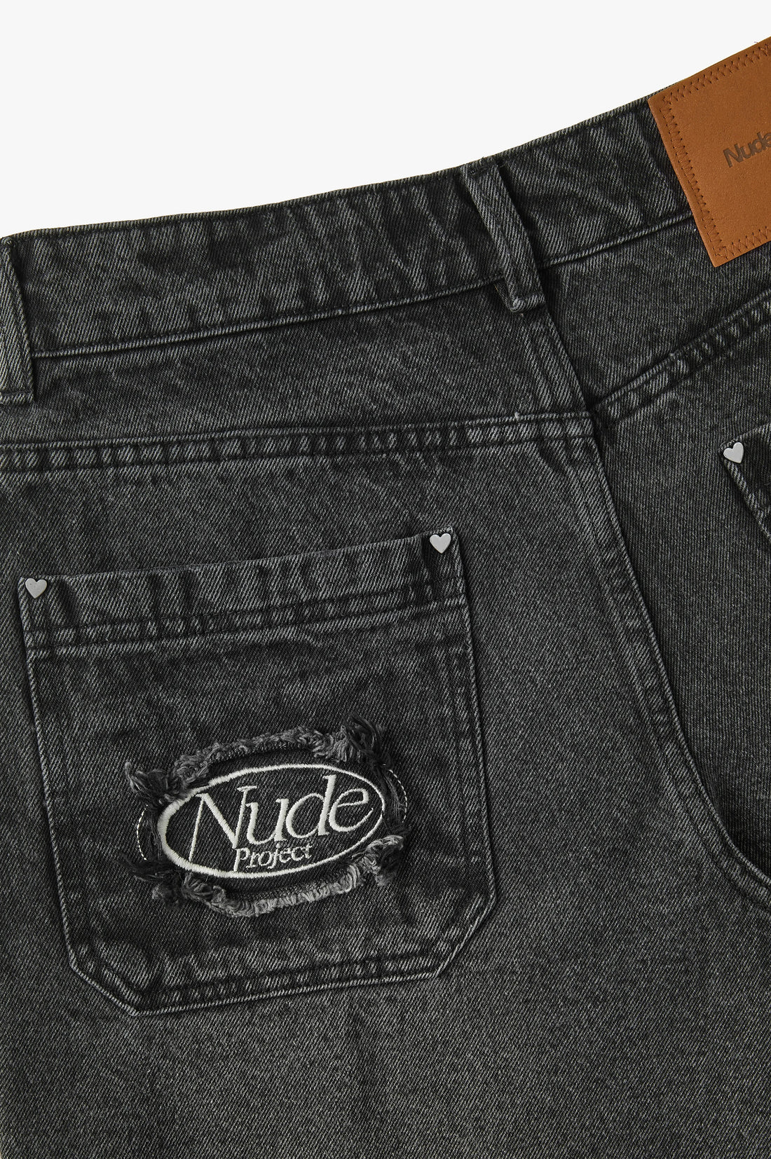 Straight Denim Shorts Black
