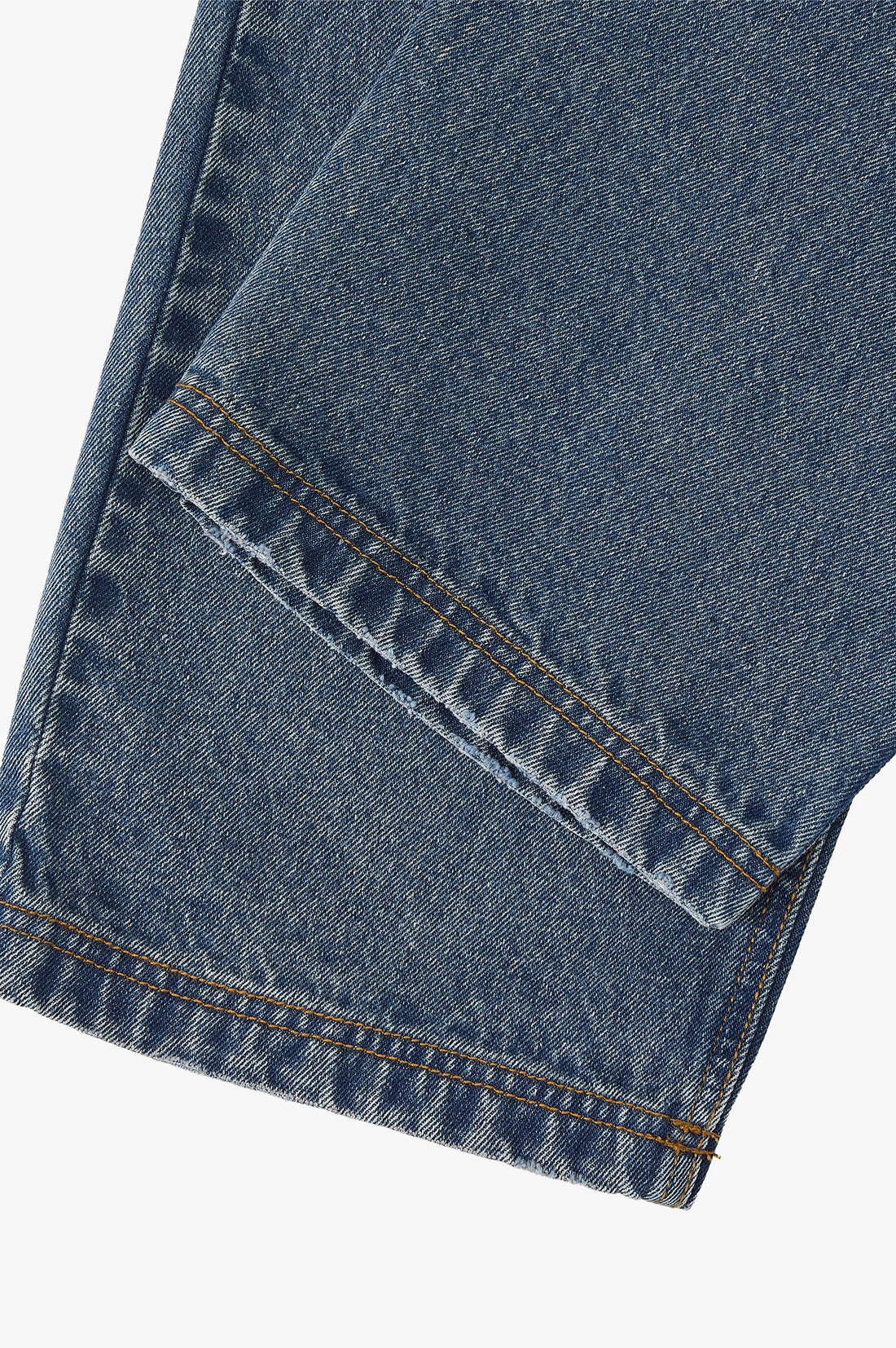 Basic Straight Jeans Dark Indigo Bleach