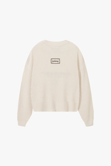 Wavy Knit Sweater Ivory