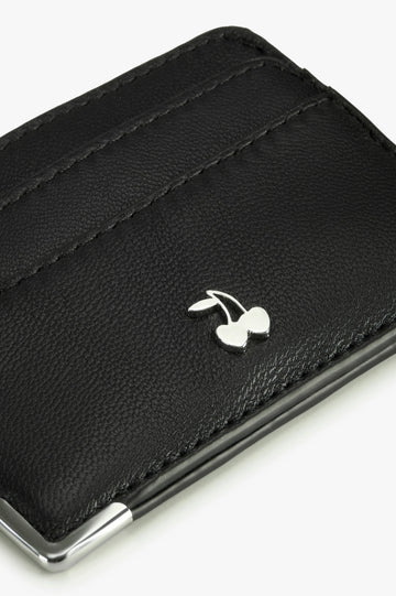 Rose Leather Cardholder Black