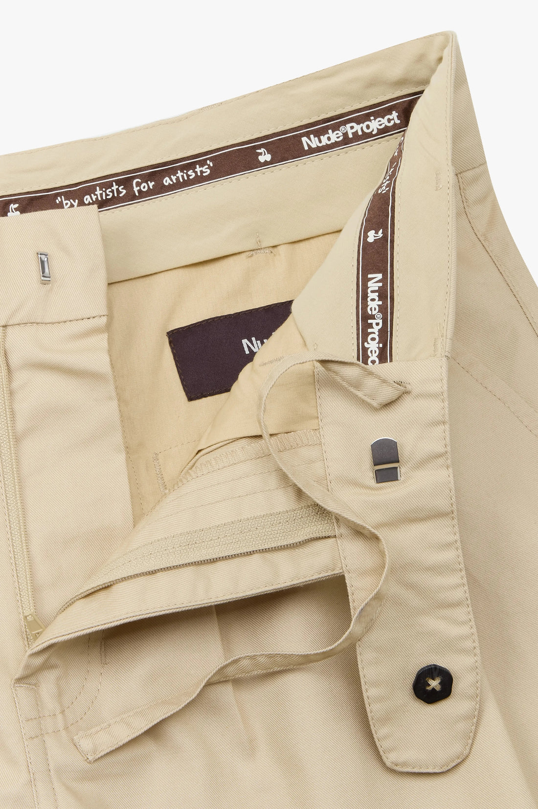 Pleated Chino Pants Beige