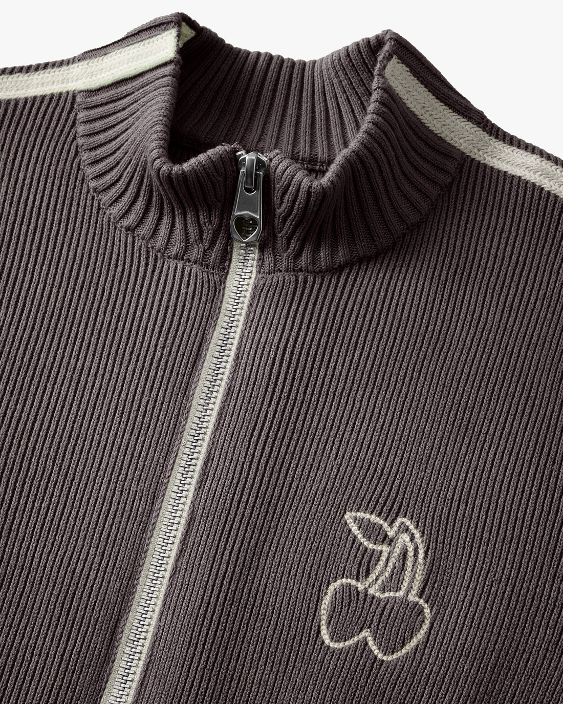 Cherries Full-Zip Knit Brown