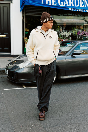 Ridgmount Quarter-Zip Knit Sweater Ivory