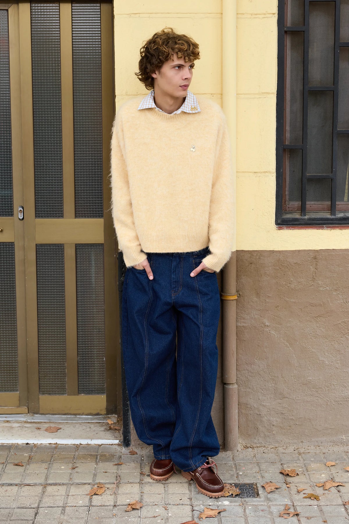 Alpaca Knit Sweater Yellow