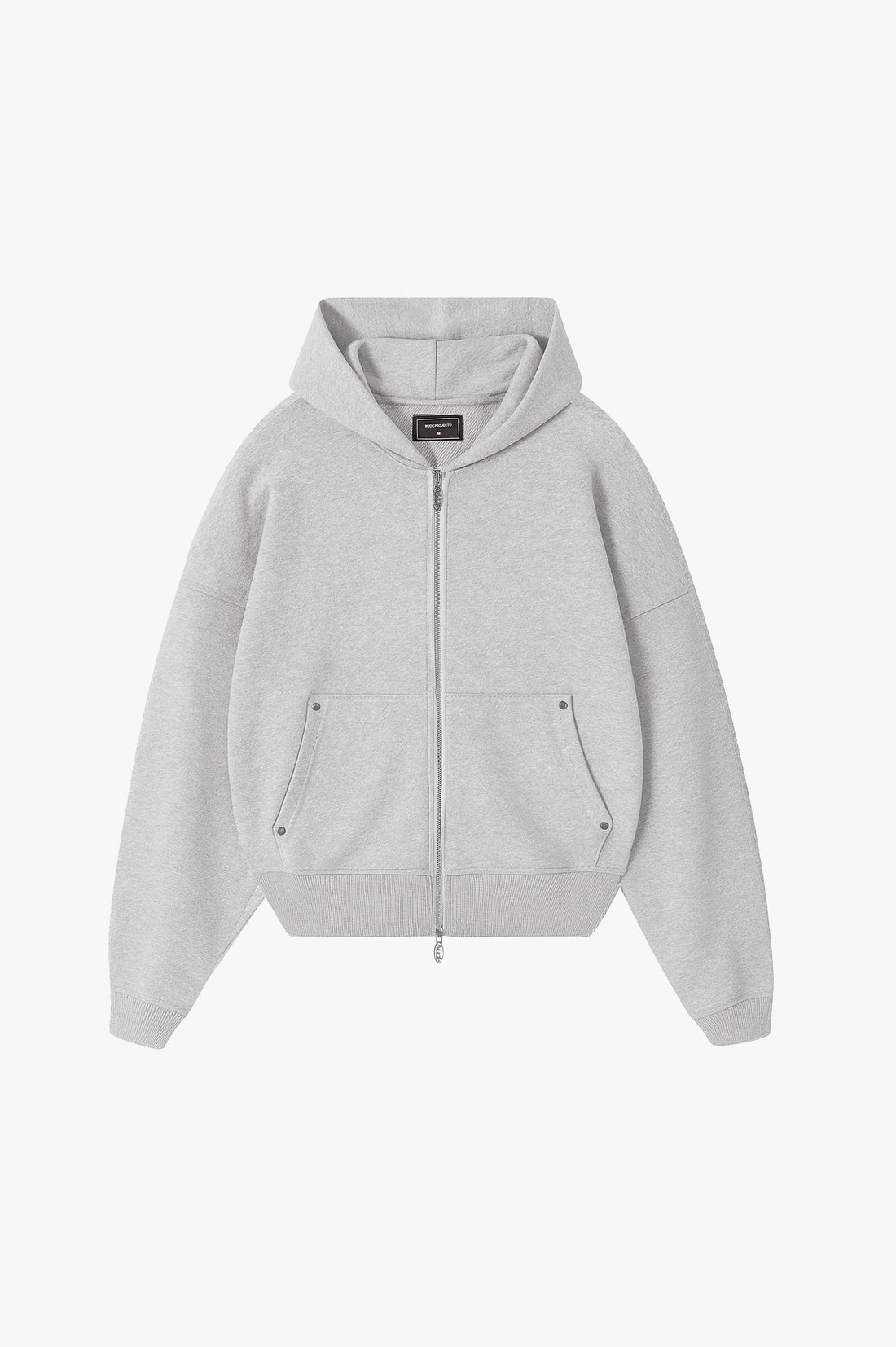 Beast Zip-up Hoodie Grey Melange