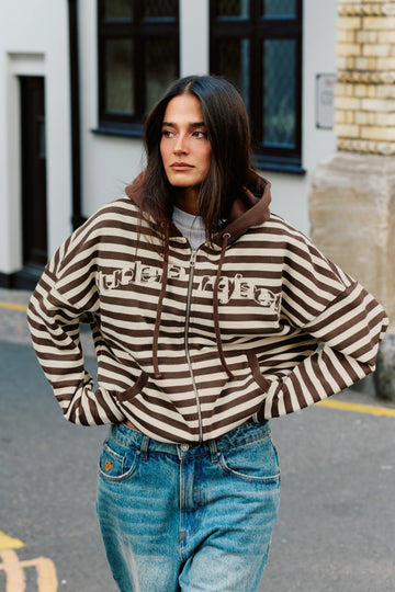 Clyde Zip-Up Hoodie Brown