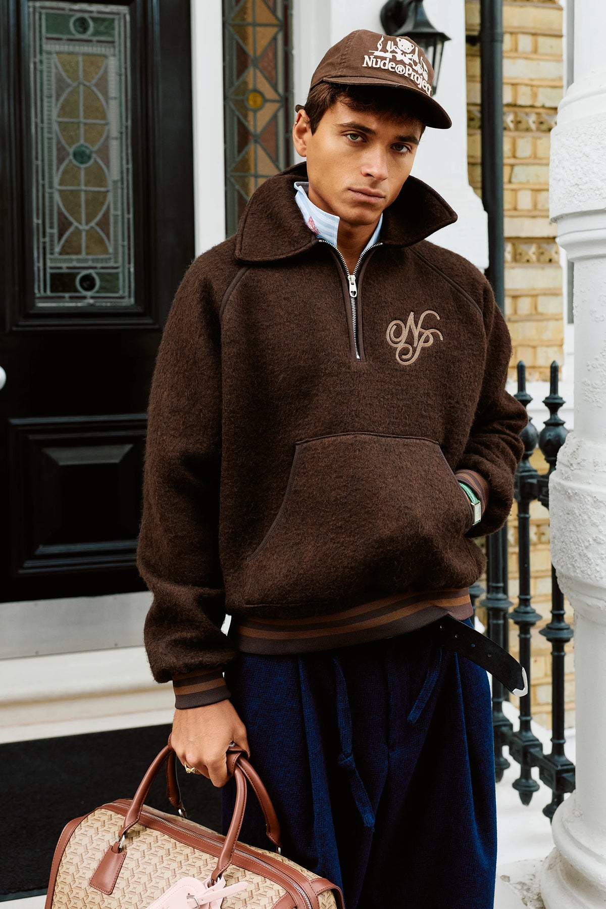 Teddy Quarter-Zip Brown