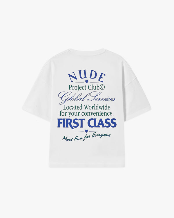 FIRST CLASS CROPPED TEE WHITE