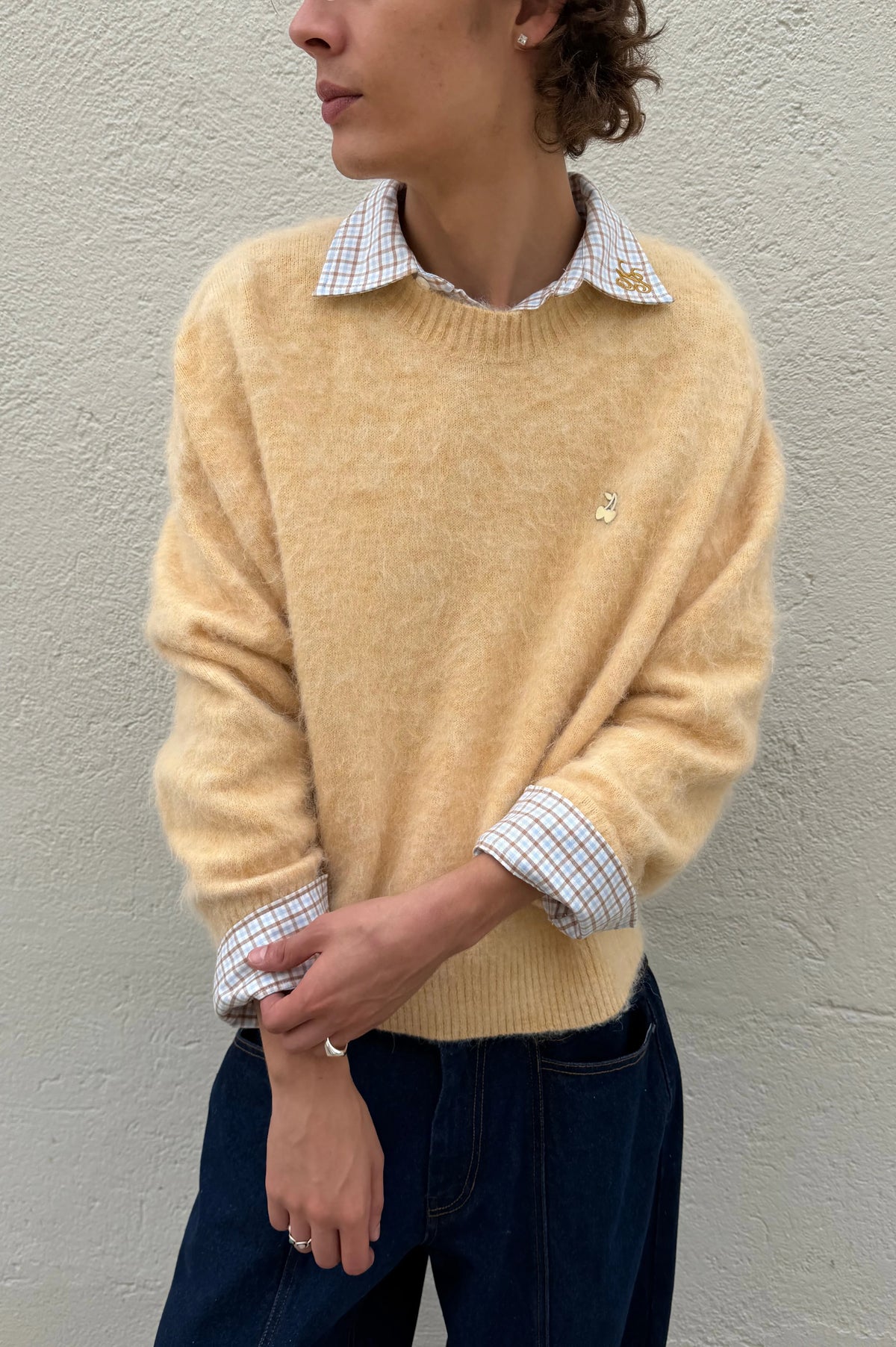 Alpaca Knit Sweater Yellow