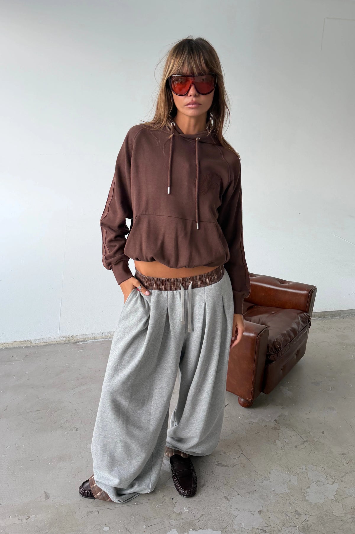 Script Hoodie Brown