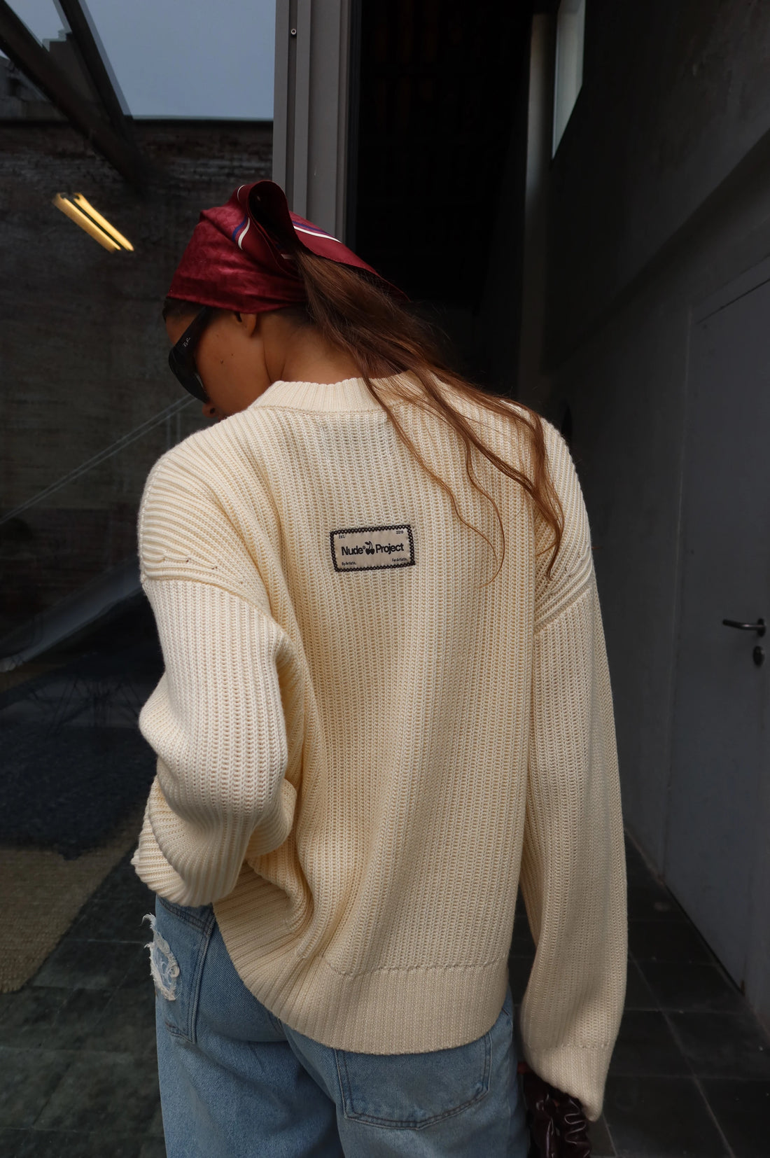 Wavy Knit Sweater Ivory