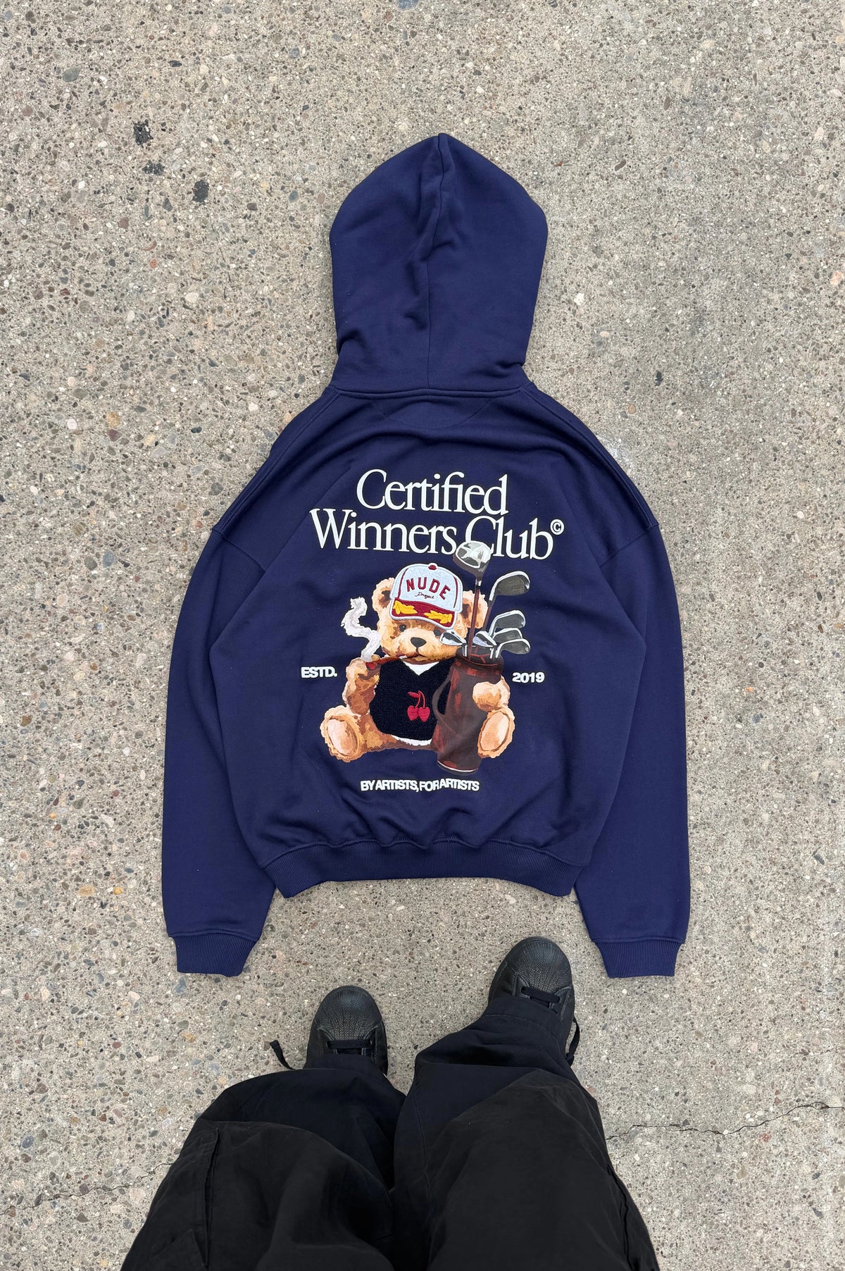 Winner Hoodie Grey Navy