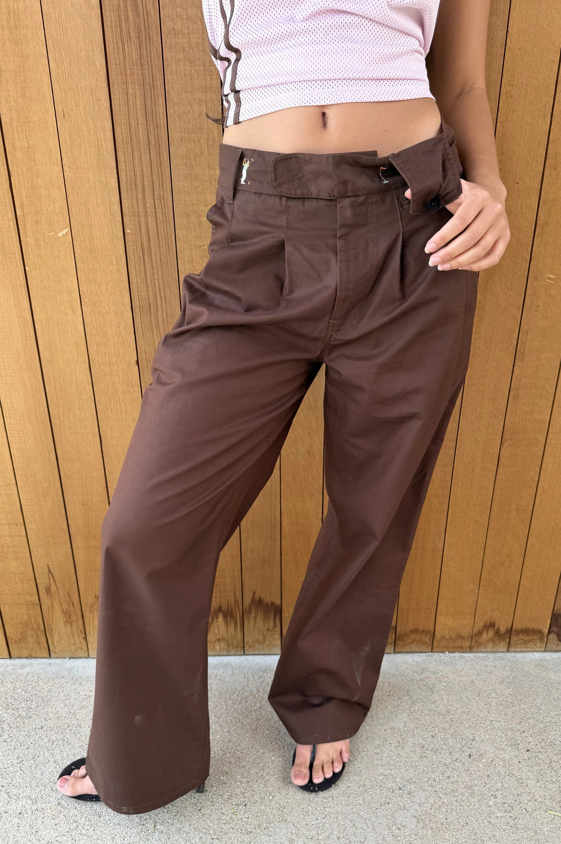 Pleated Chino Pants Brown
