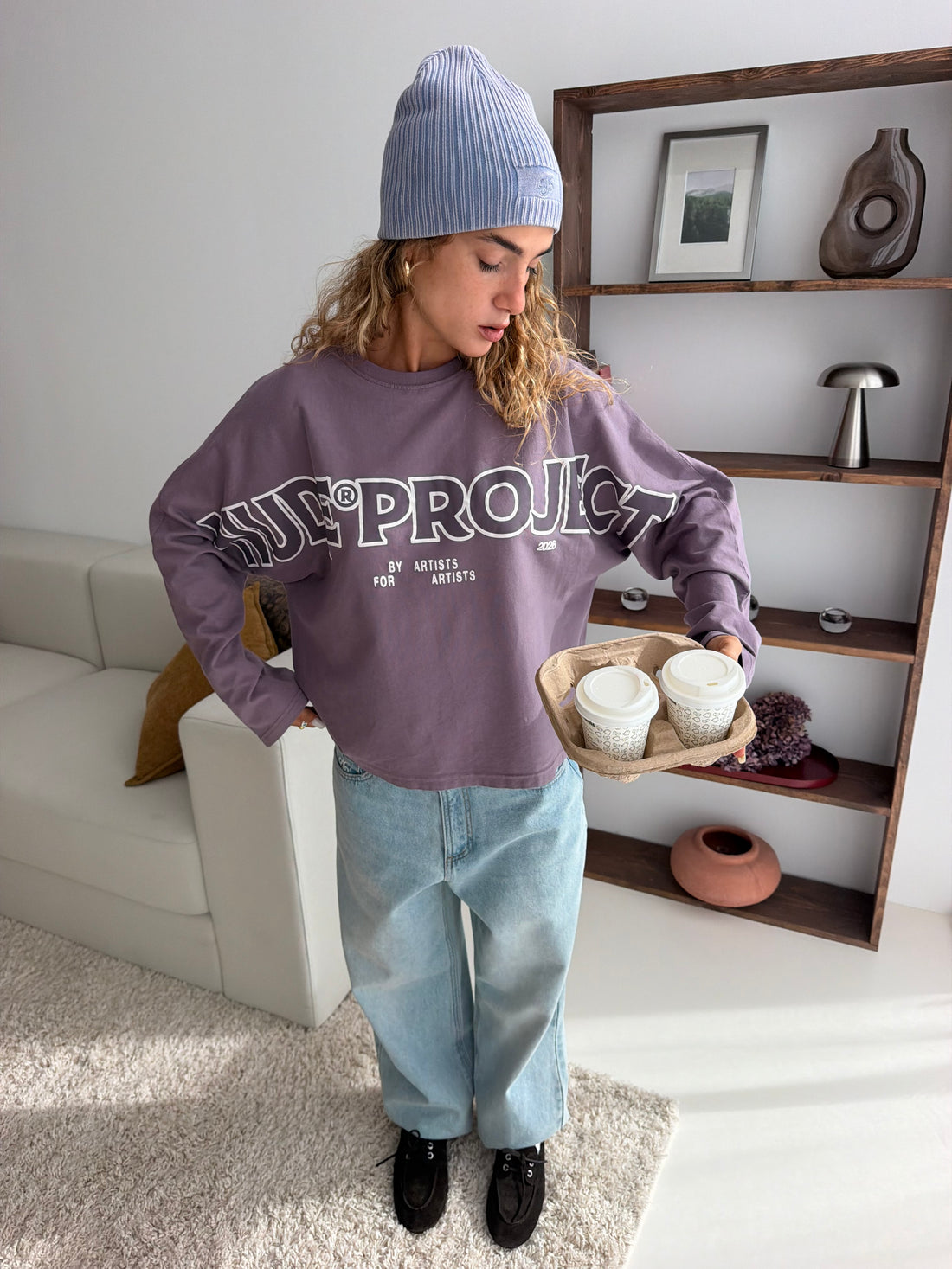 Macro Long-Sleeve T-Shirt Navy