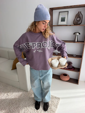 Macro Long-Sleeve T-Shirt Navy