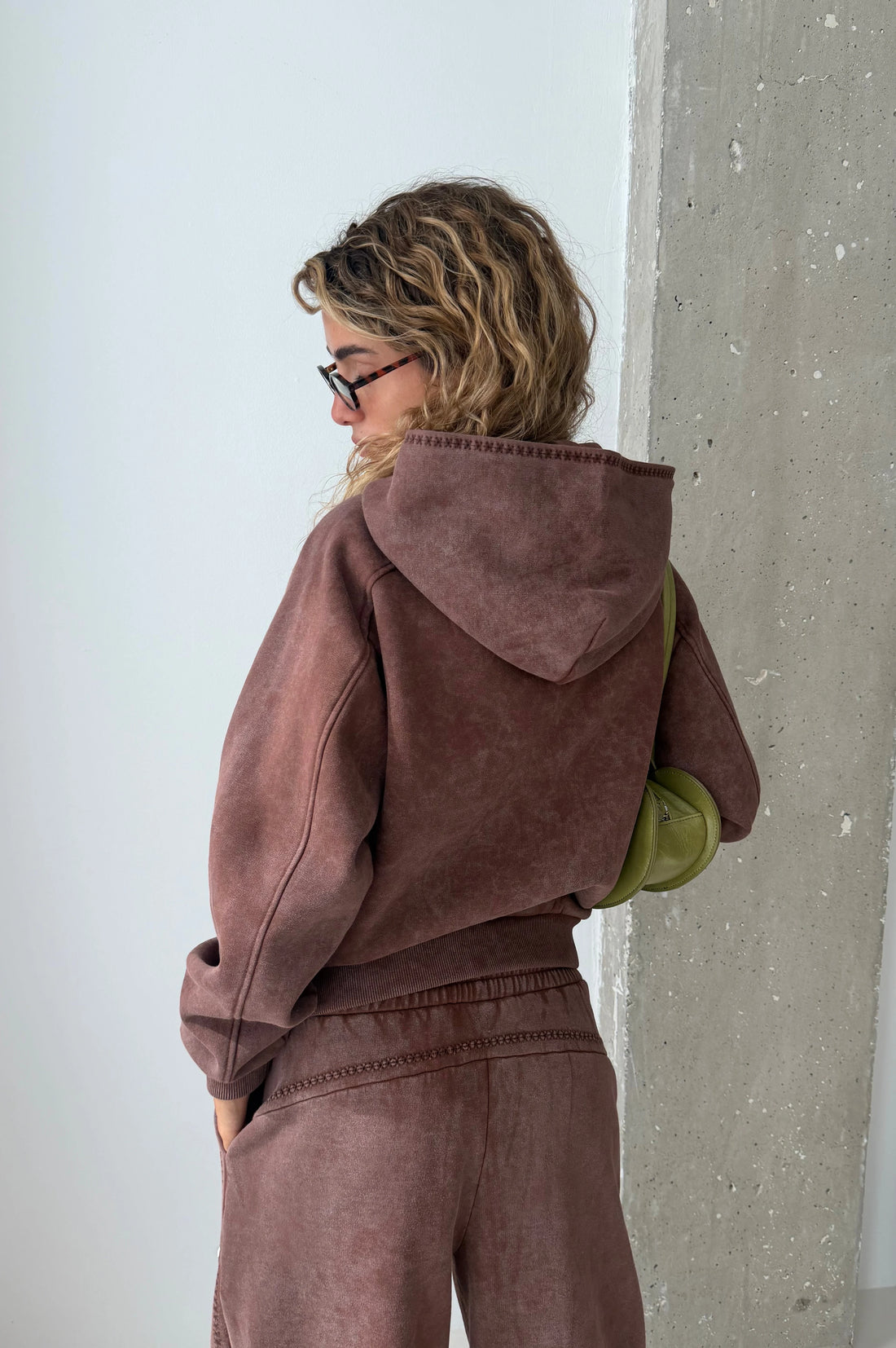 Solid Hoodie Brown