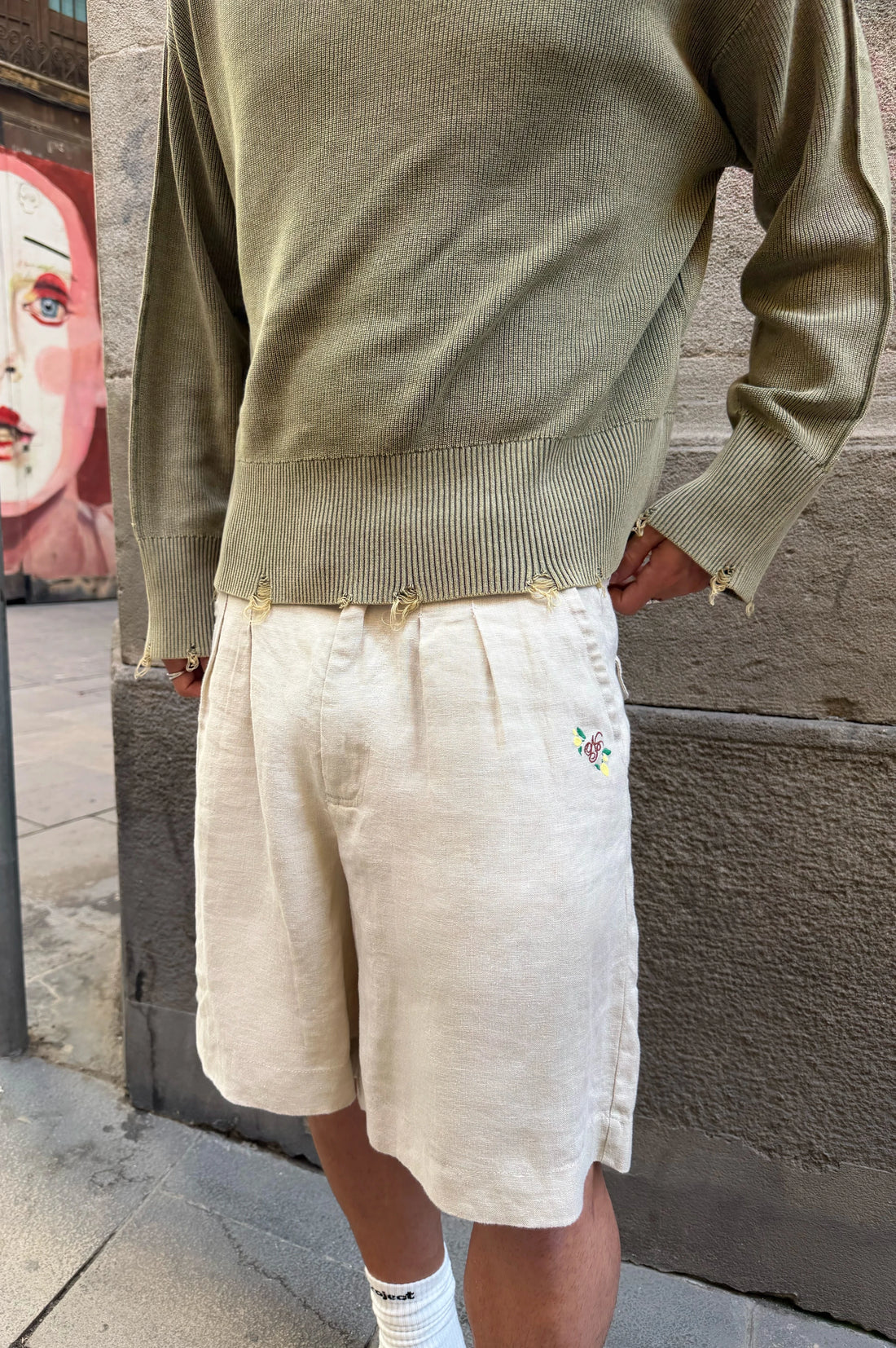 Kimchi Linen Shorts Beige