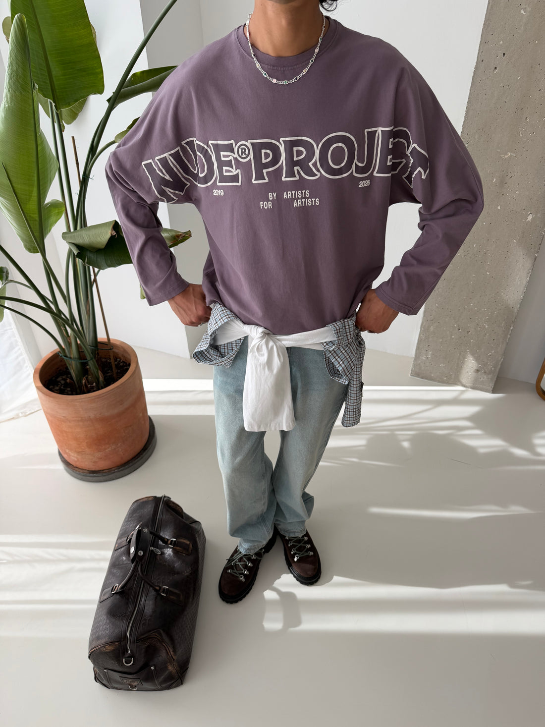 Macro Long-Sleeve T-Shirt Navy
