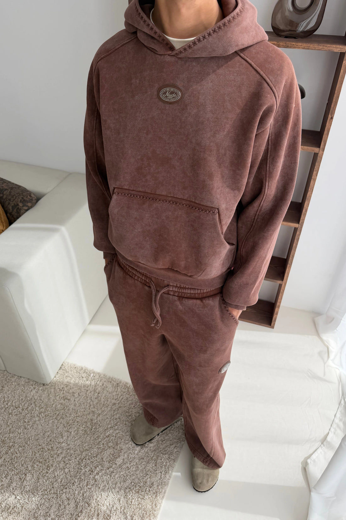 Solid Hoodie Brown