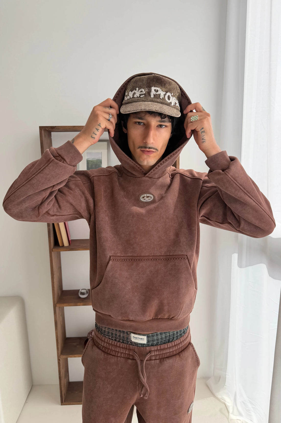 Solid Hoodie Brown