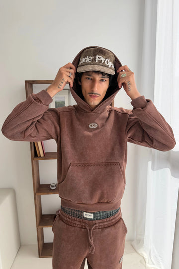 Solid Hoodie Brown