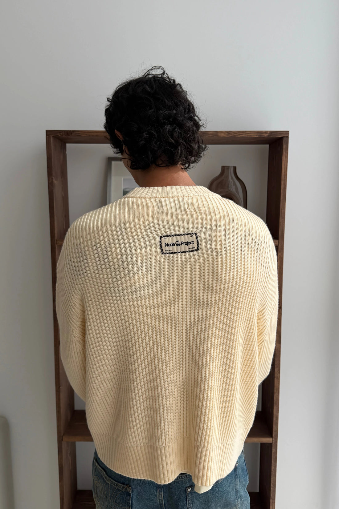 Wavy Knit Sweater Ivory
