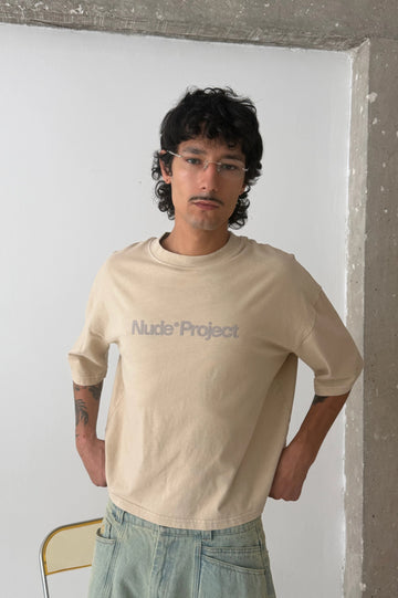 Box Logo Tee Beige