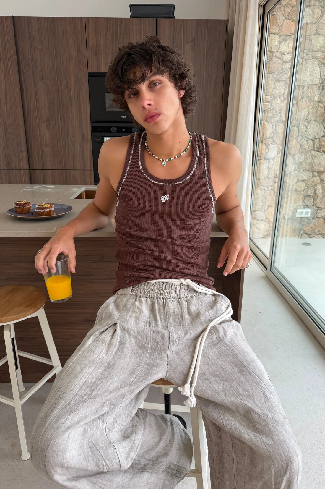 Contrast Stitch Tank Top 2xPack