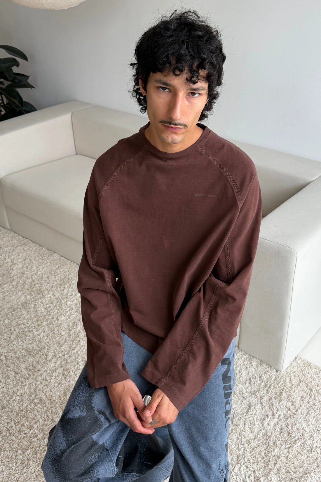 Basic Long-Sleeve Tee Brown