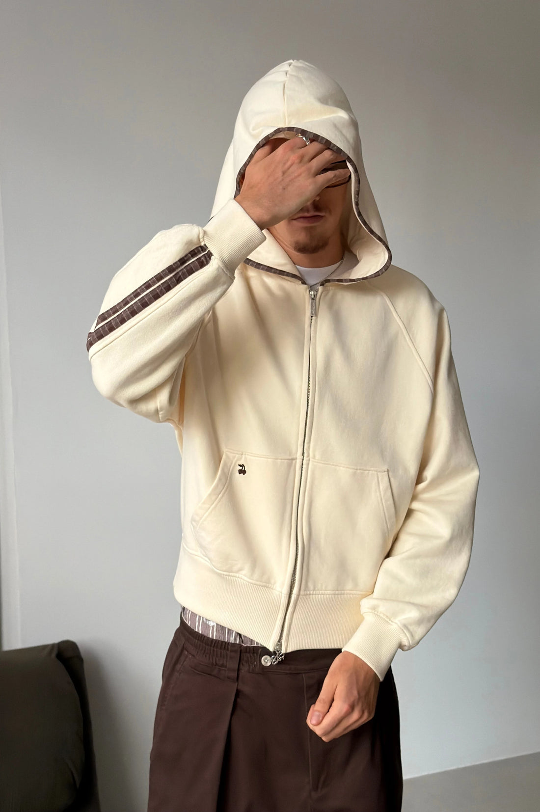 Bone Zip-Up Hoodie