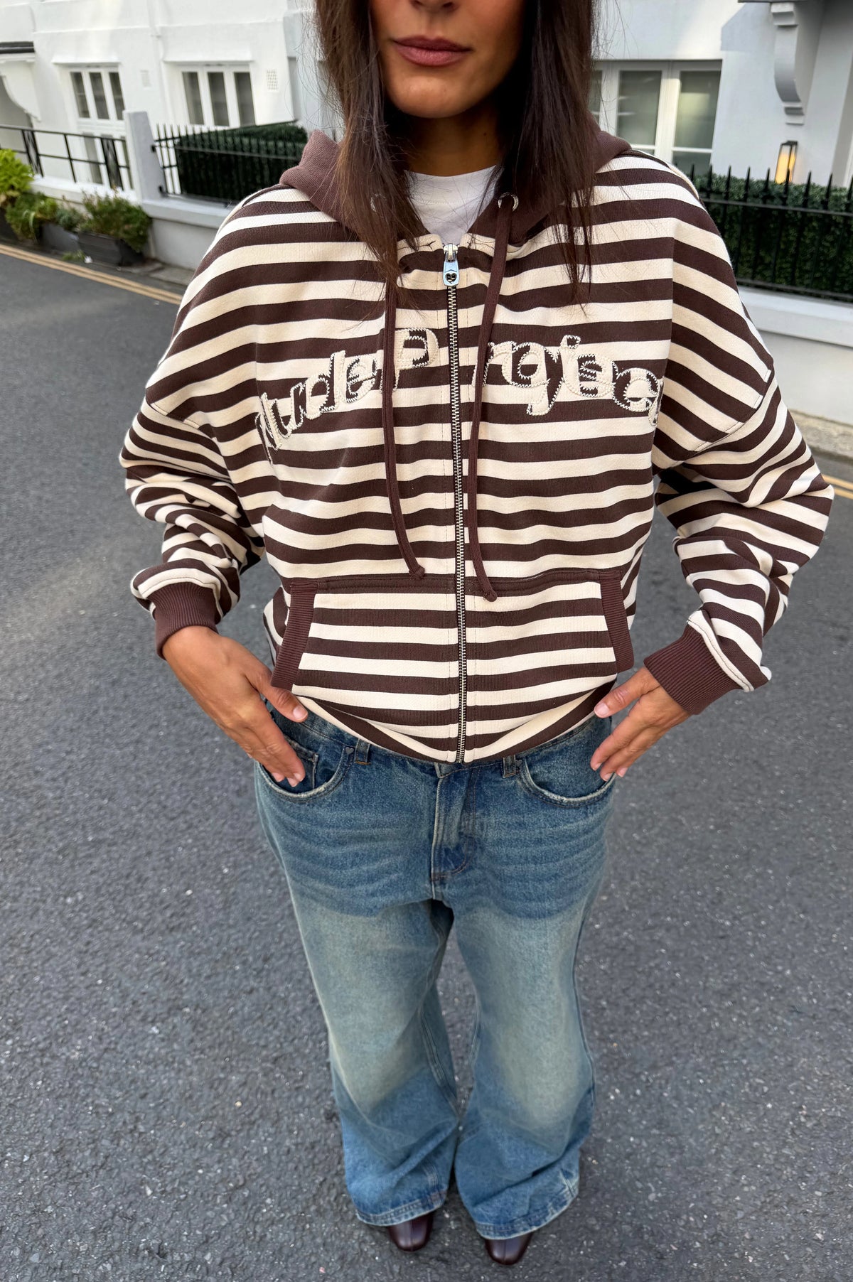 Clyde Zip-Up Hoodie Brown