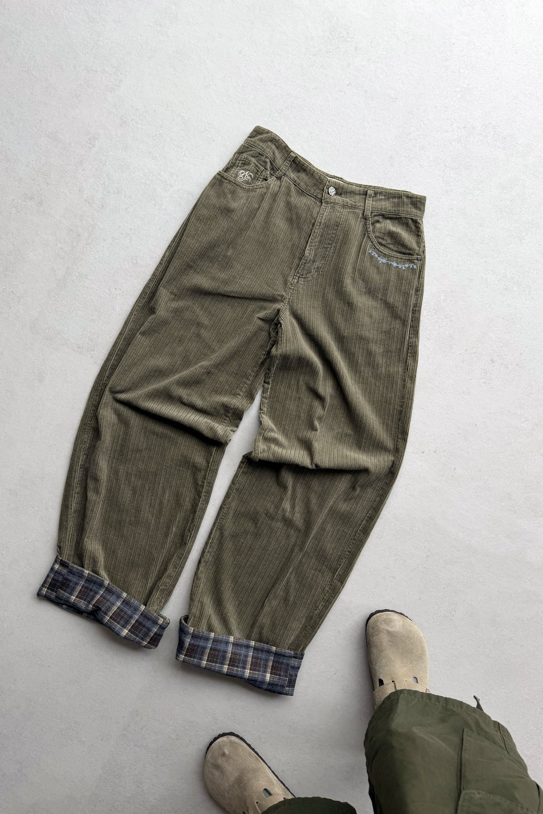 Director Corduroy Pants Green
