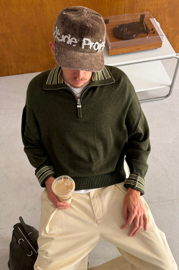 The Consultant Quarter-Zip Knit Green