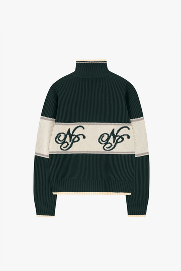 Voyage Knit Zip-Up Cardigan Green