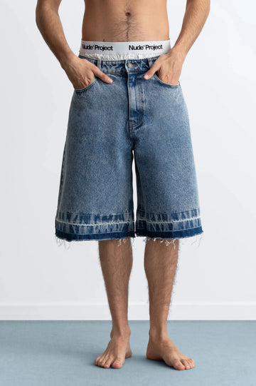 Old Baggy Denim Shorts Medium Blue
