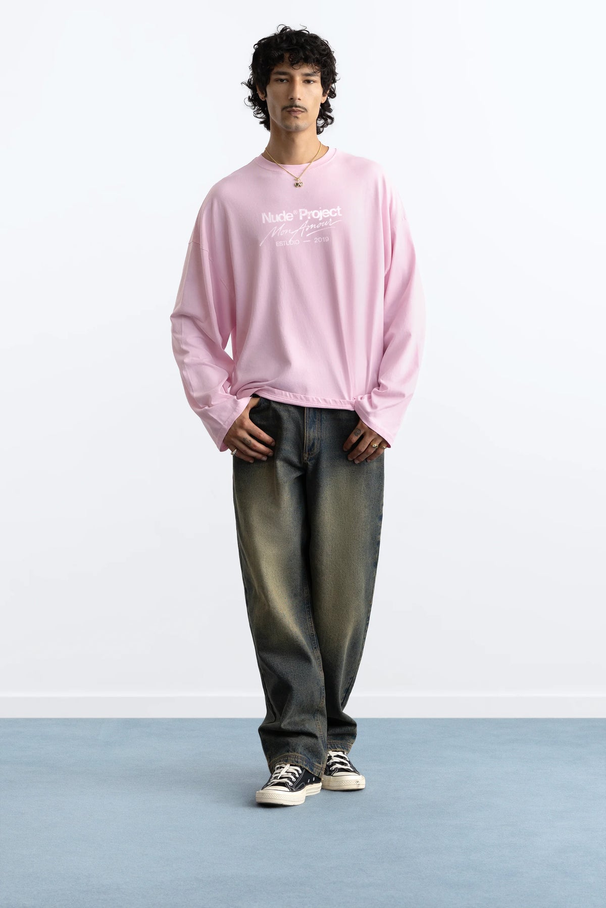 Mon Amour Long-Sleeve Tee Pink