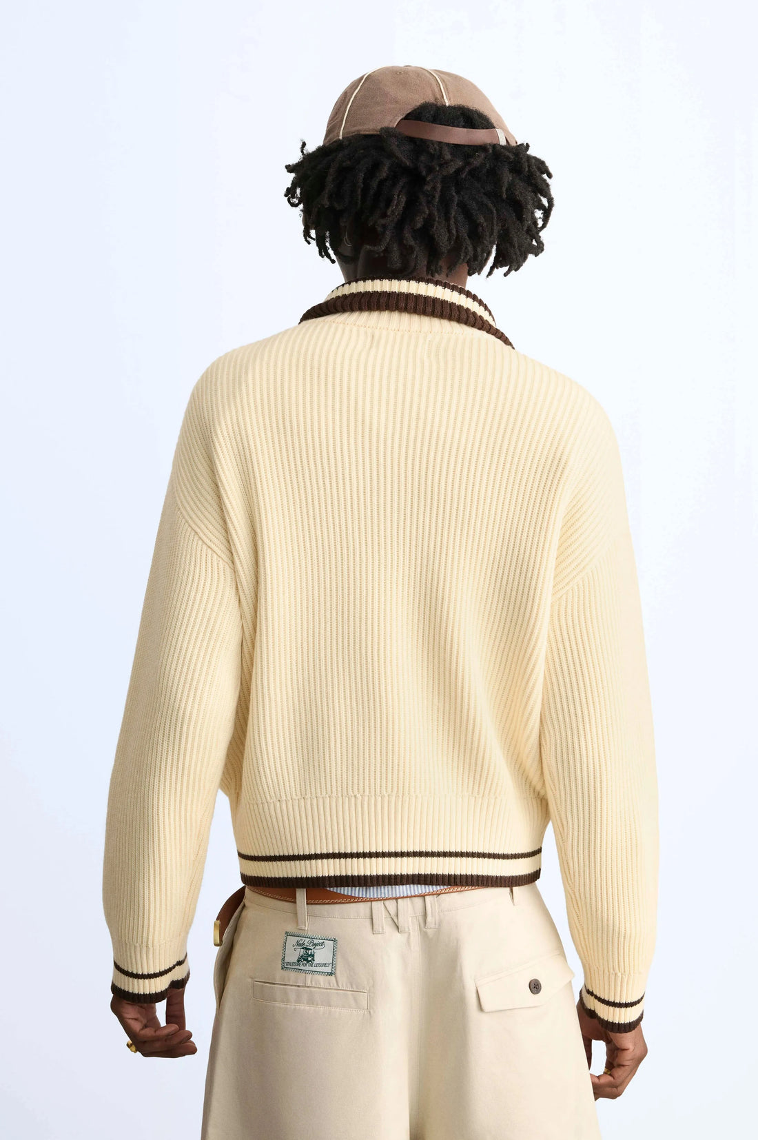 Ying-Yang Quarter-Zip Knit Off-white