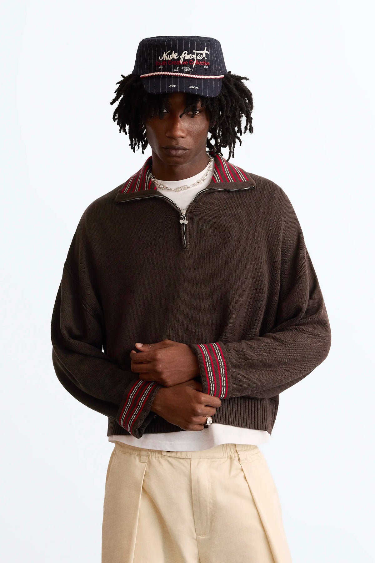 The Consultant Quarter-Zip Knit Brown