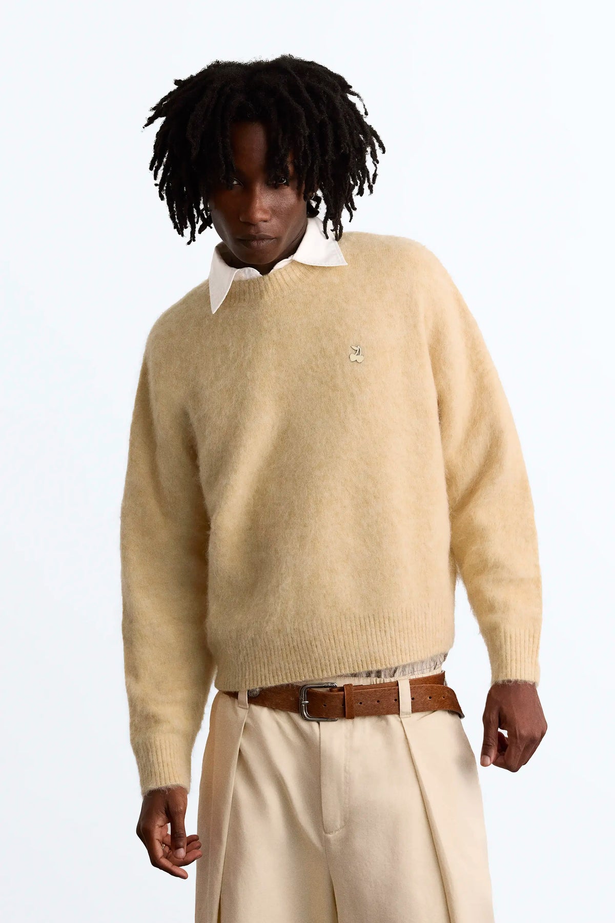 Alpaca Knit Sweater Yellow