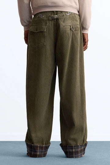 Director Corduroy Pants Green
