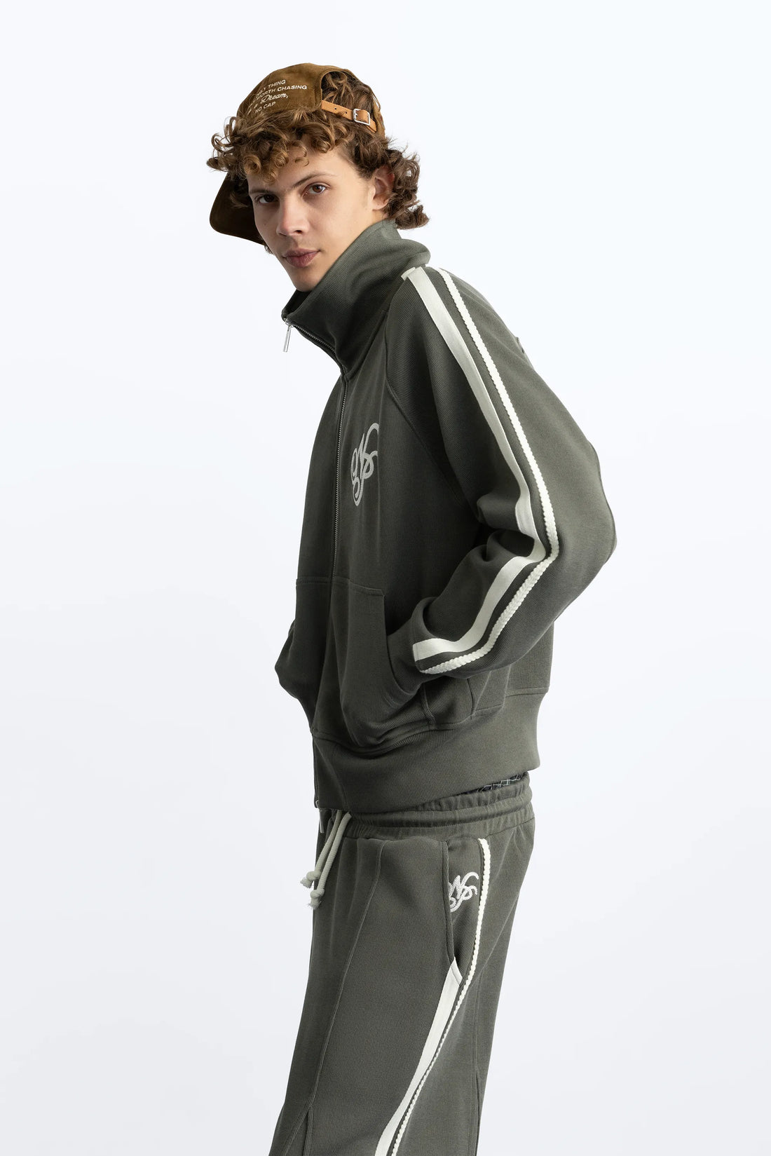 Ying Yang Zip-Up Green