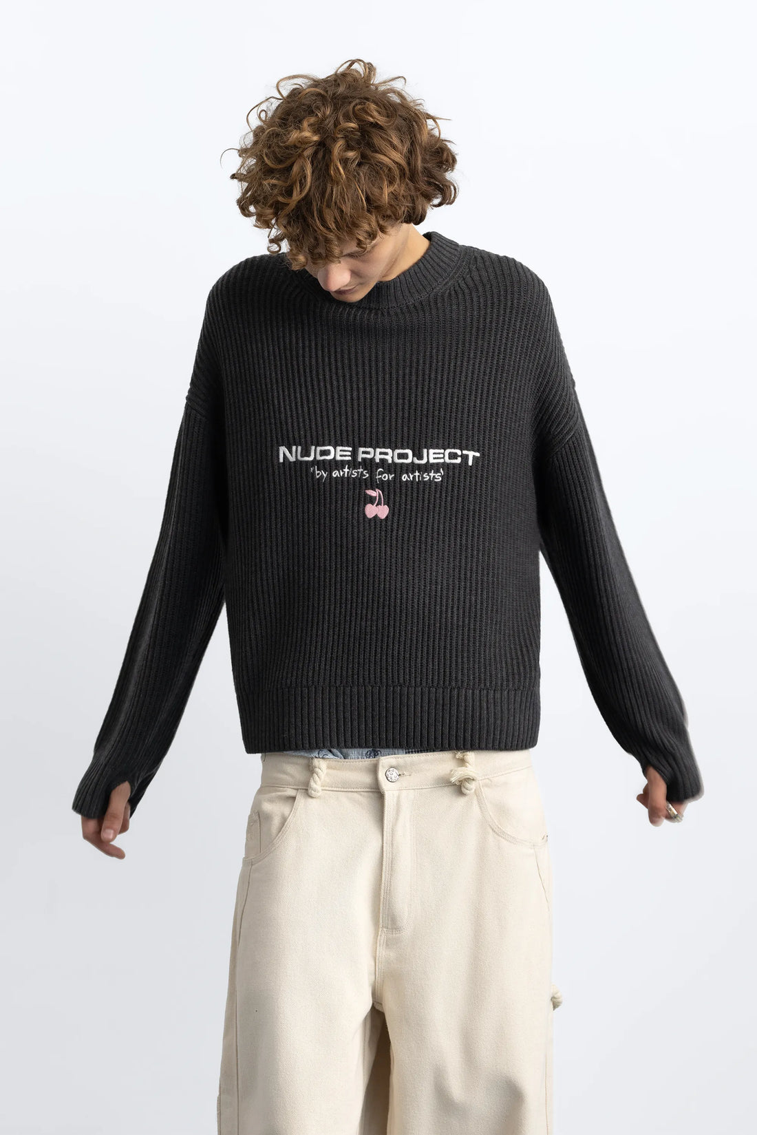 Wavy Knit Sweater Ash