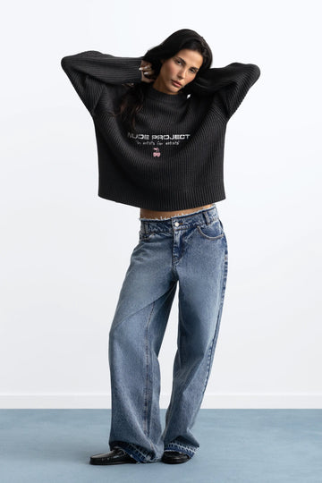 Wavy Knit Sweater Ash