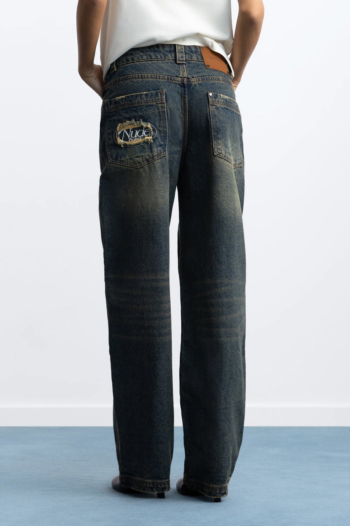 Basic Straight Jeans Dirty Wash