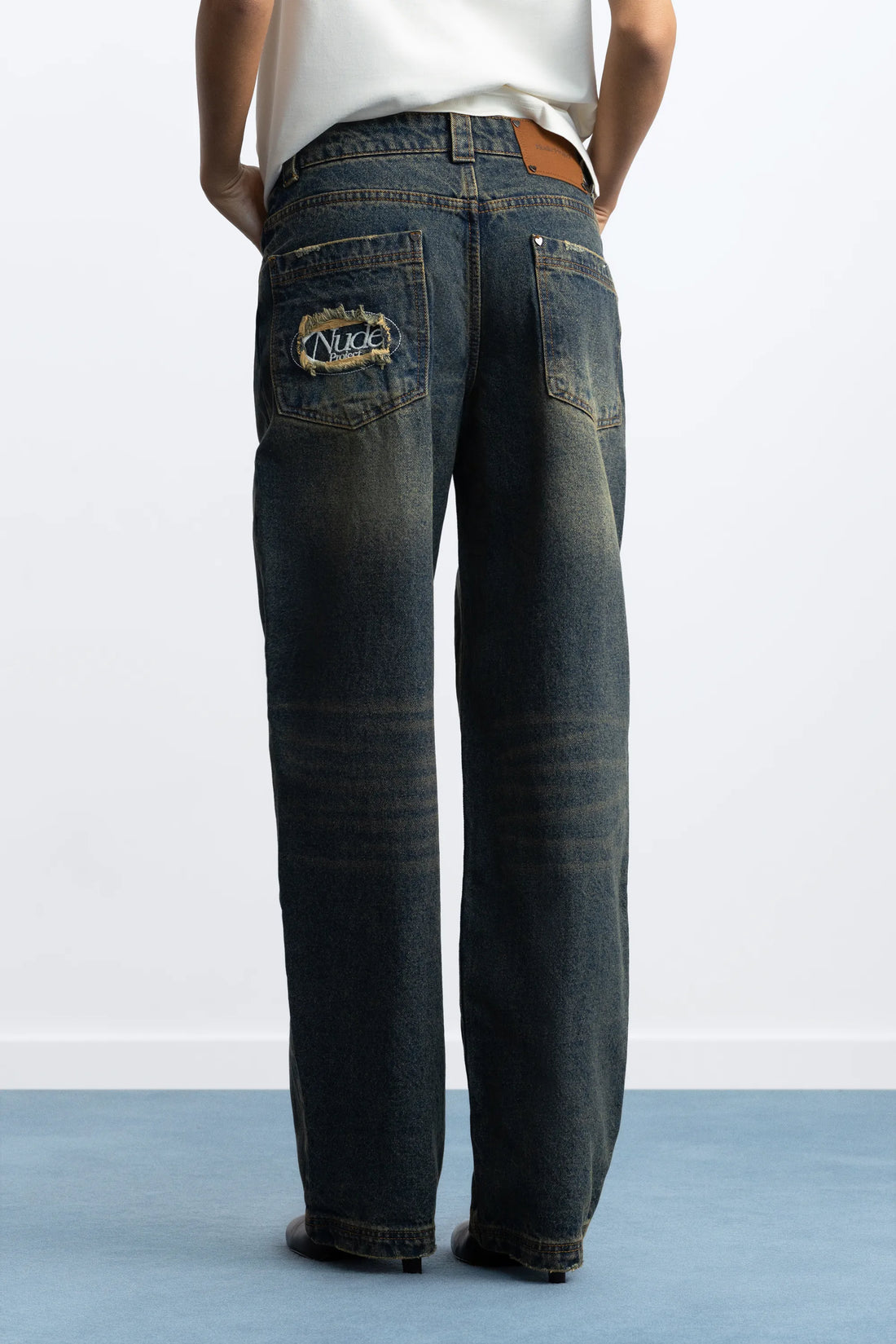 Basic Straight Jeans Dirty Wash