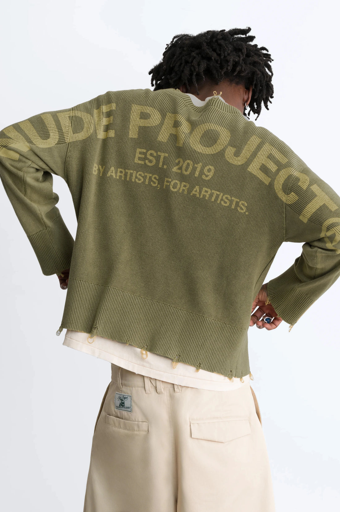 Perfect Cropped Knit Sweater Green