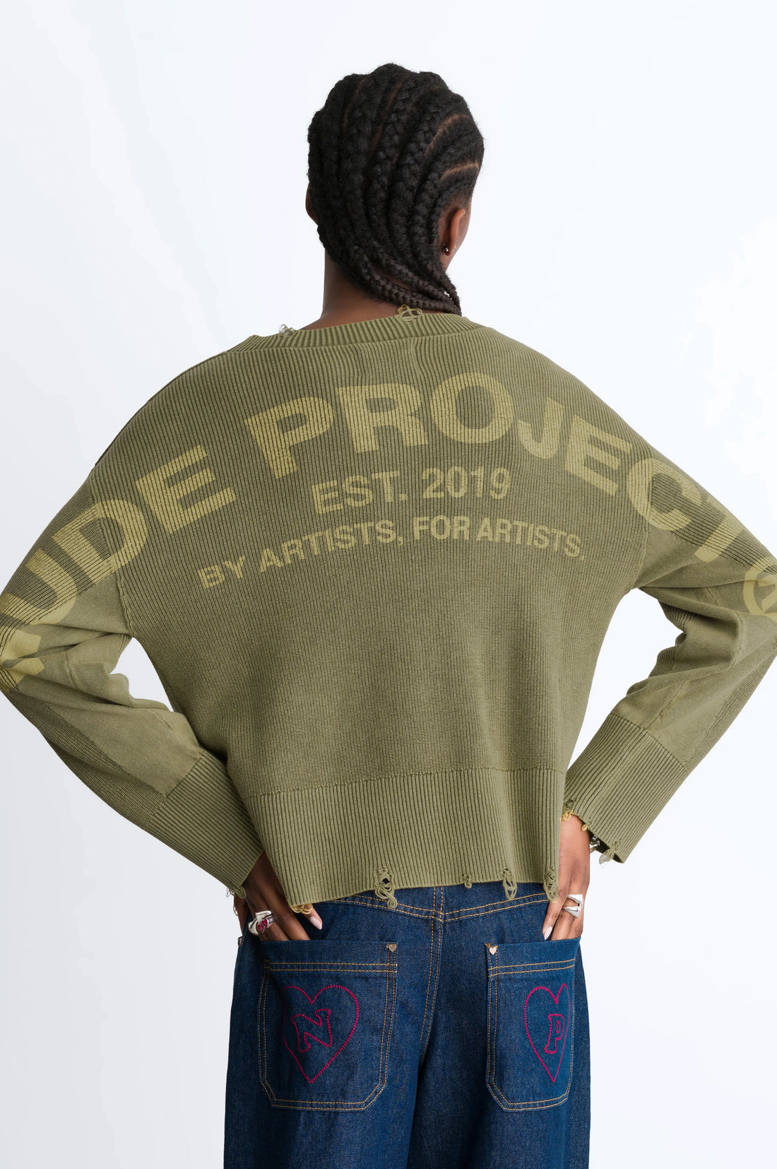 Perfect Cropped Knit Sweater Green