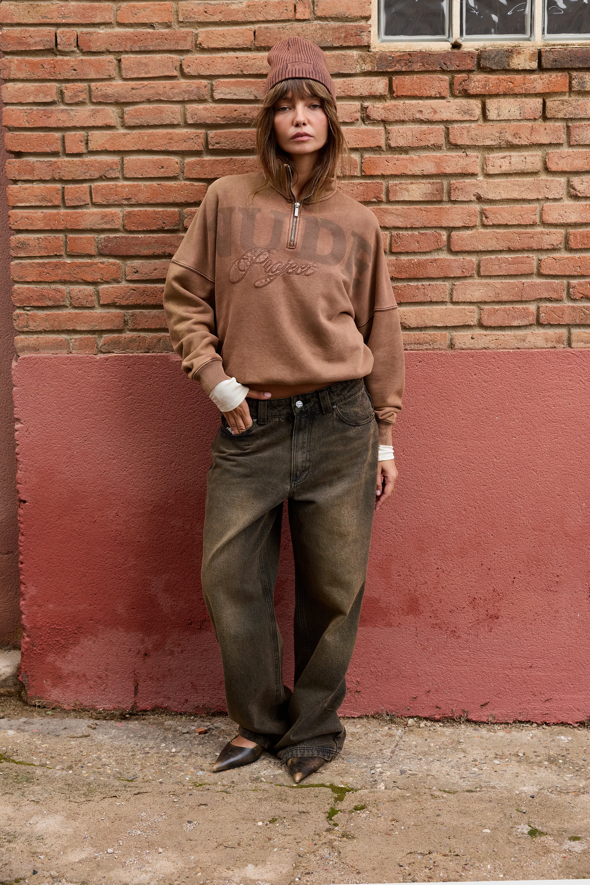 Daegu Quarter-Zip Brown