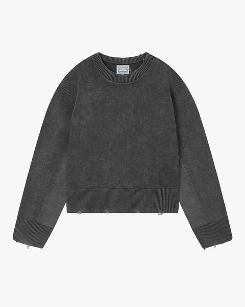 Perfect Cropped Knit Sweater Ash – Nude Project